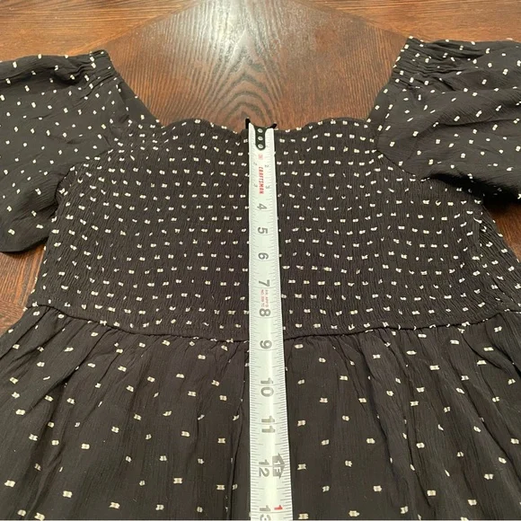 NWT OTT Black Midi Dress with Tan Dash Pattern | Large - Picture 9 of 13